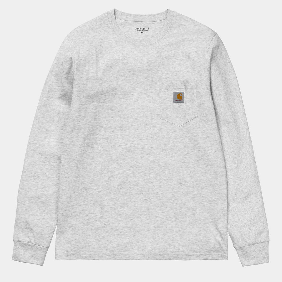 Carhartt Mens Long Sleeve Pocket T-Shirt - Ash Heather