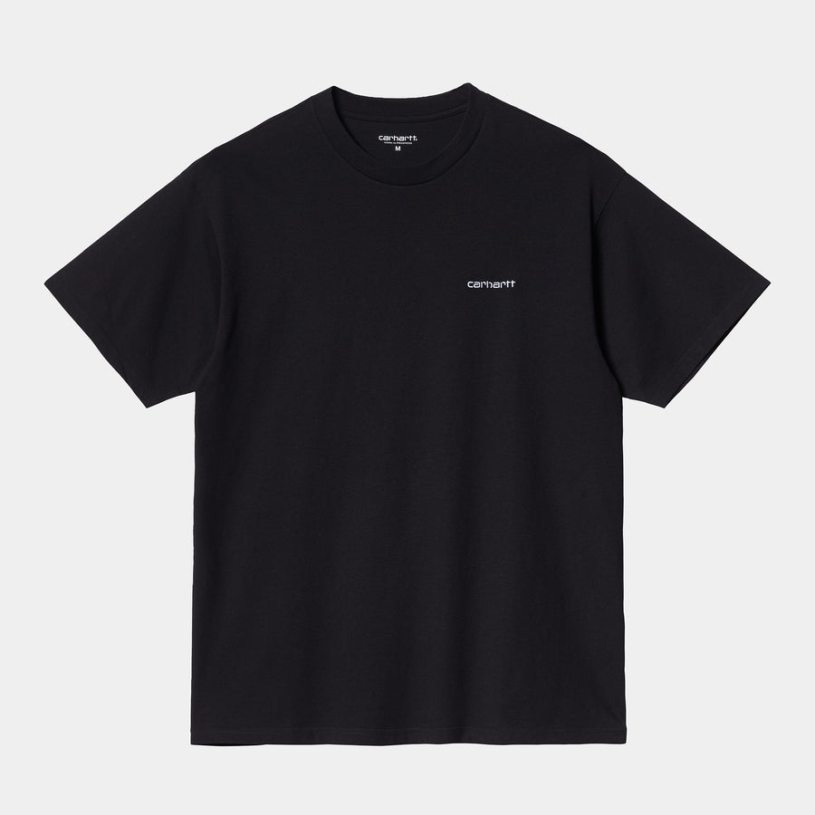 Carhartt Mens Short Sleeve Script Embroidery T-Shirt - Black / White