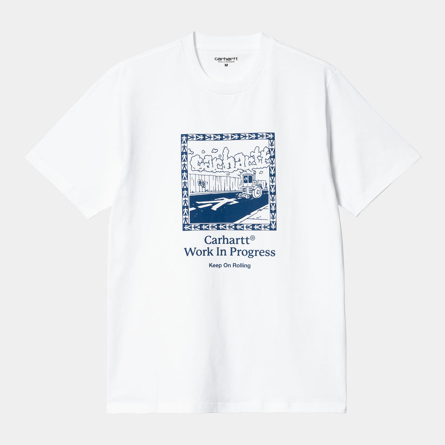 Carhartt Mens Steamroller Organic Cotton Short Sleeve T-Shirt - White