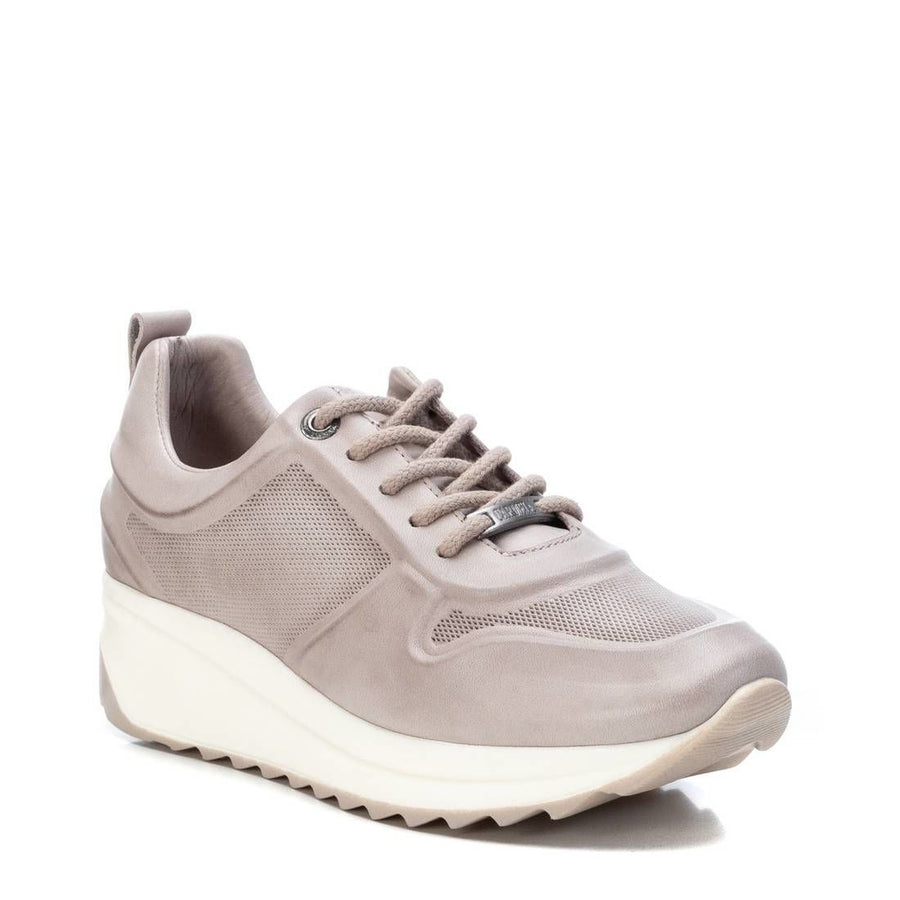 Carmela Womens Leather Fashion Trainers - Ice - The Foot Factory