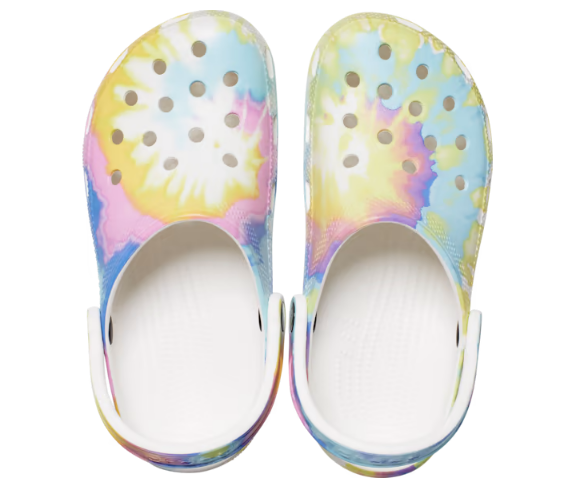 Crocs Kids Classic Tie Dye Graphic Clog - White / Multi