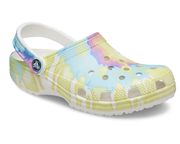 Crocs Kids Classic Tie Dye Graphic Clog - White / Multi