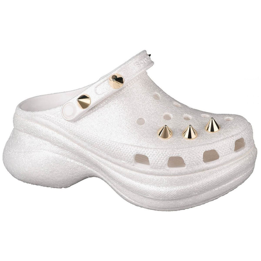 Crocs Unisex Classic Bae Studded Glitter Clog - White