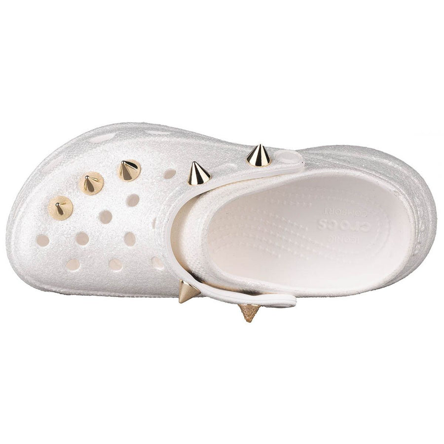 Crocs Unisex Classic Bae Studded Glitter Clog - White