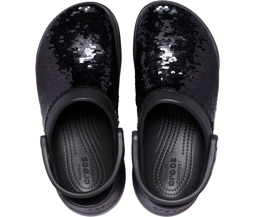 Crocs Unisex Classic Bae Sequin Clog - Black