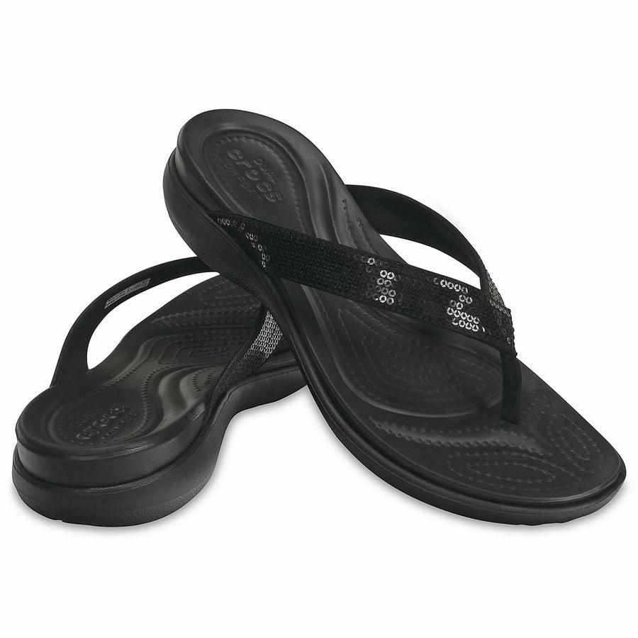 Crocs Womens Capri V Flip Flops - Black