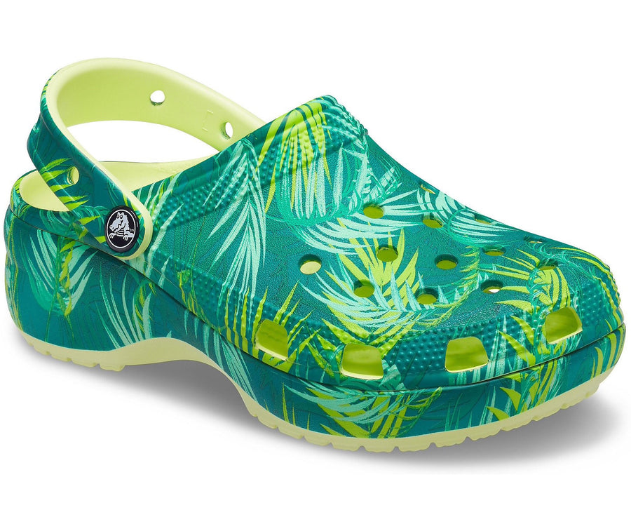 Crocs Womens Classic Platform Clog - Tropical / Green