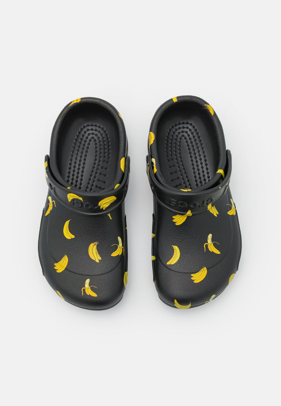 Crocs Unisex Classic Graphic Bistro Clog - Black / Banana