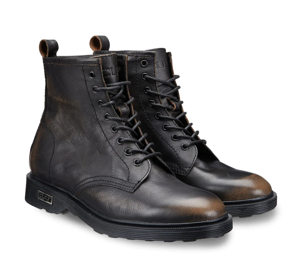 Cult Mens Ozzy 416 Leather Boot - Black - The Foot Factory