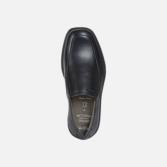 Geox Kids Federico Smooth Leather School Shoes - Black - The Foot Factory