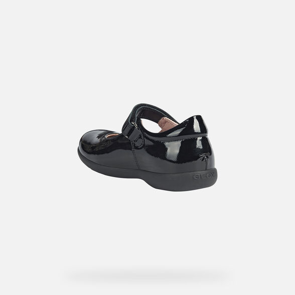 Geox Kids Naimara Patent Leather School Shoes - Black
