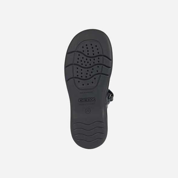 Geox Kids Naimara Patent Leather School Shoes - Black