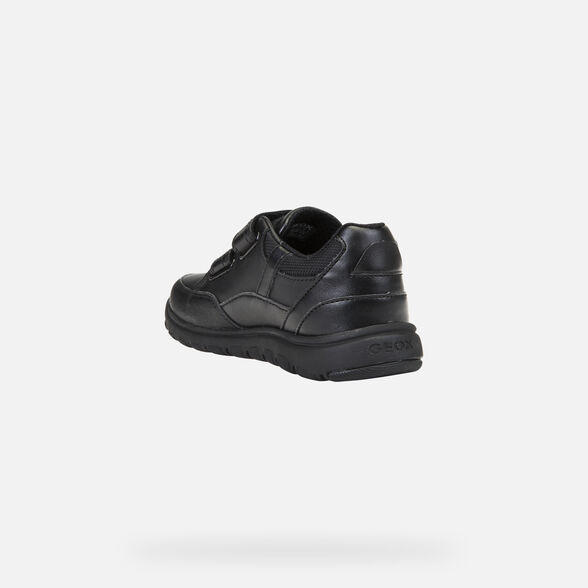 Geox Kids Xunday Smooth Leather School Shoes - Black