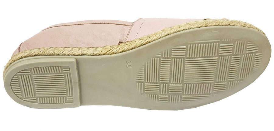 Bueno Womens Nars Leather Espadrilles - New Skin Pink