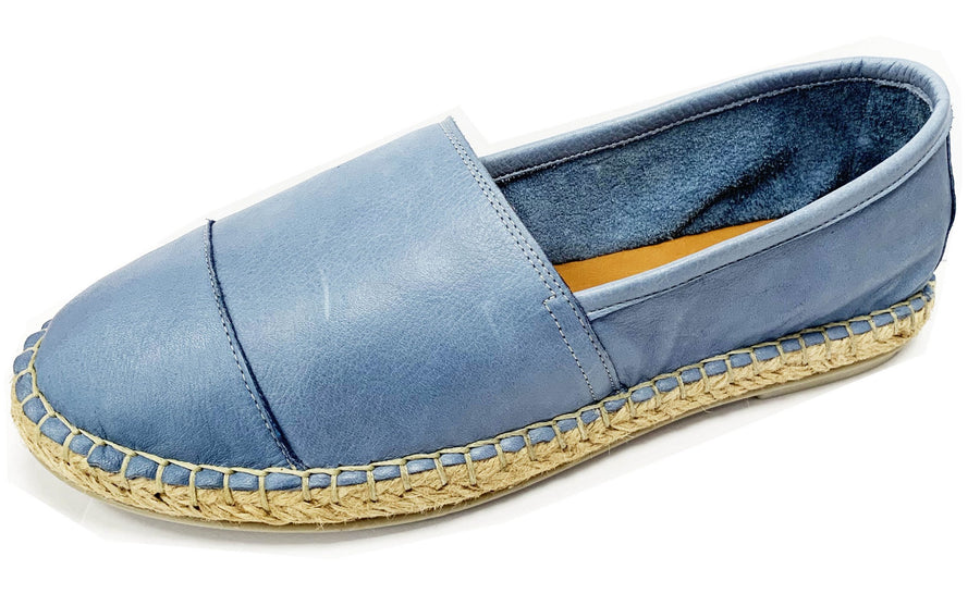 Bueno Womens Nars Leather Espadrilles - Blue
