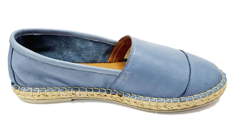 Bueno Womens Nars Leather Espadrilles - Blue