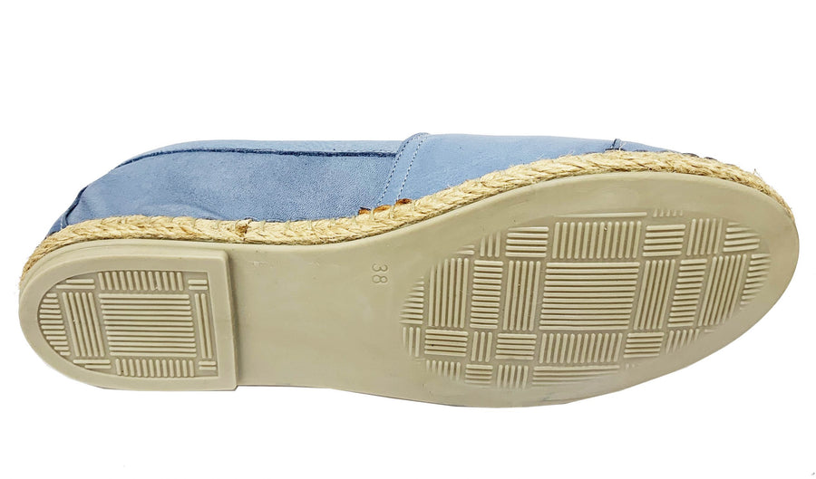Bueno Womens Nars Leather Espadrilles - Blue