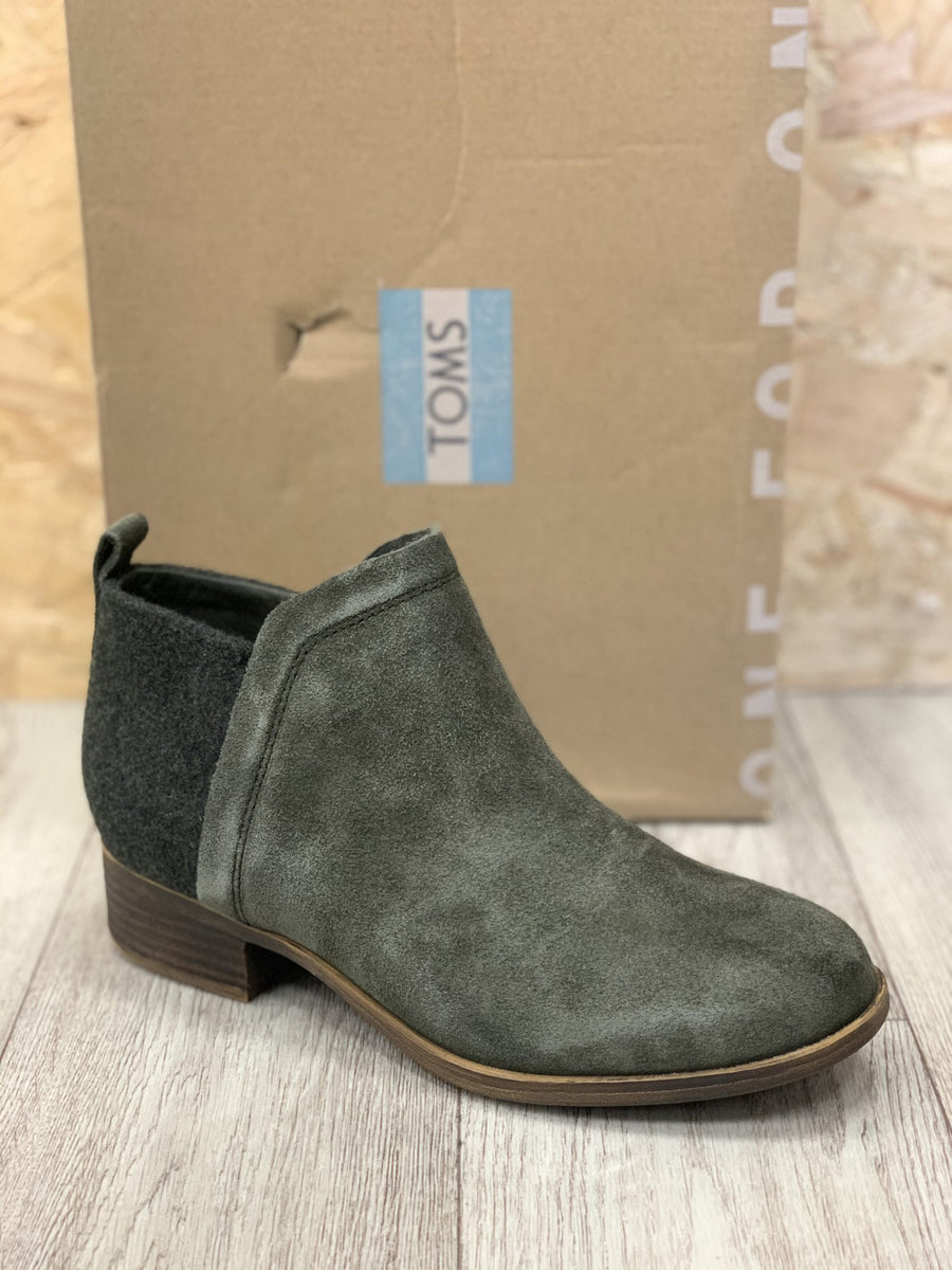 TOMS - DEIA - FOREST - SEUDE LEATHER CHELSEA BOOTS (UK3 LAST SIZE)