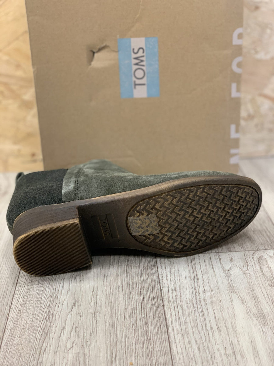 TOMS - DEIA - FOREST - SEUDE LEATHER CHELSEA BOOTS (UK3 LAST SIZE)