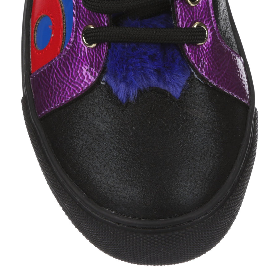 Irregular Choice Womens Colourful Kingdom High Top Trainers - Black / Blue / Purple