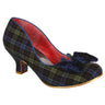 Irregular Choice Womens Dazzle Razzle Mid Heel - Blue Check - The Foot Factory