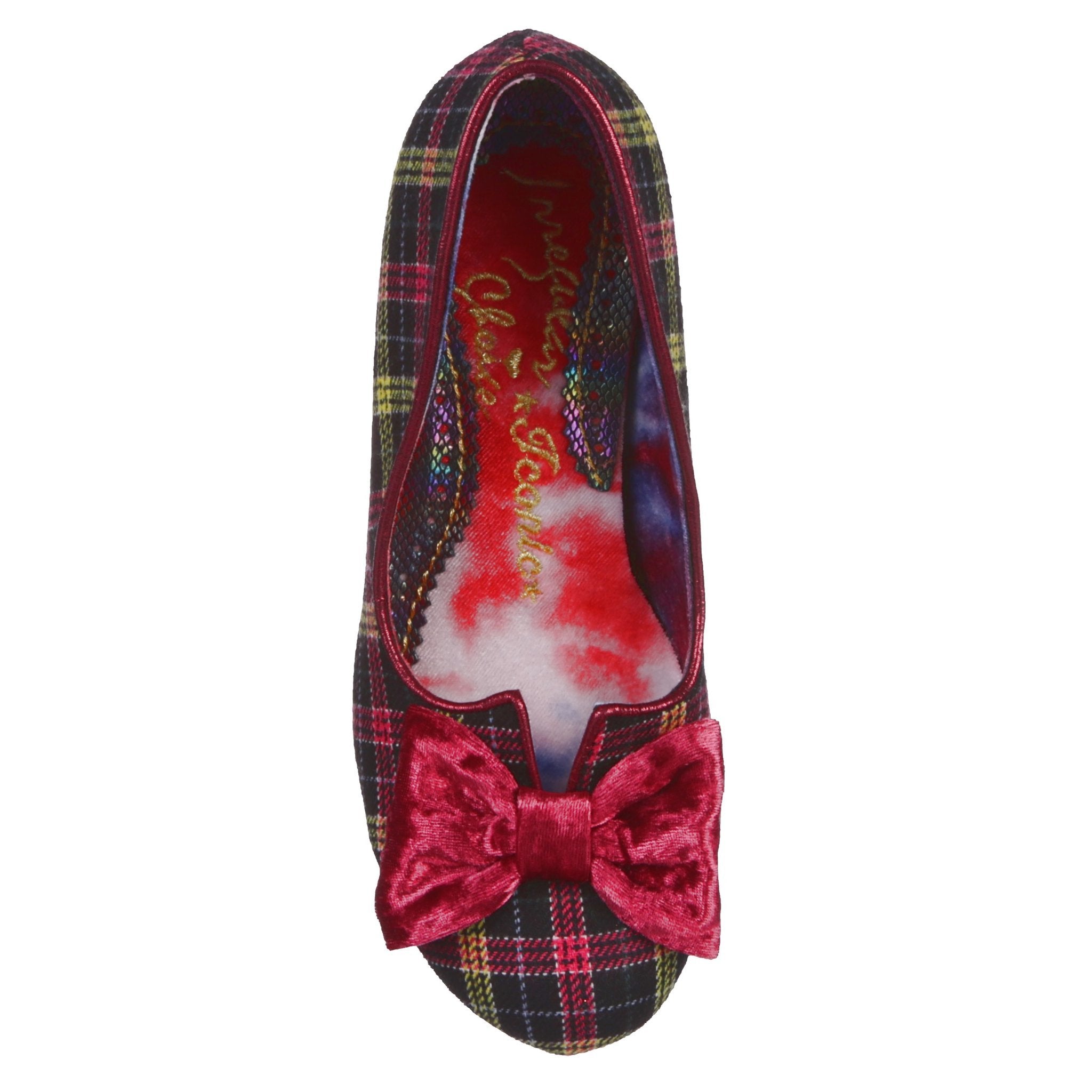 Irregular Choice Womens Dazzle Razzle Mid Heel - Bordeaux Check