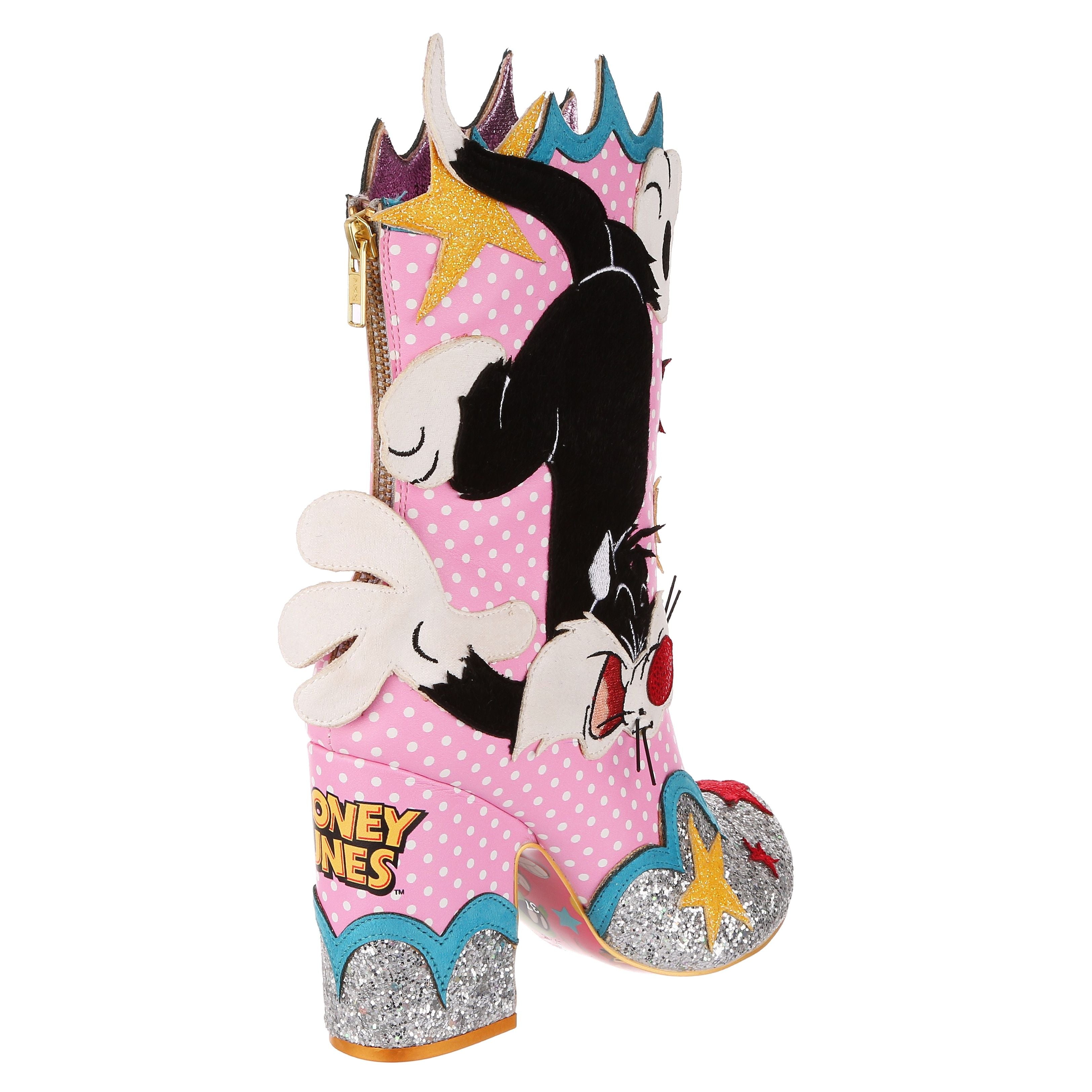 Irregular Choice Womens Looney Tunes Sufferin Succotash Boots - The Foot Factory