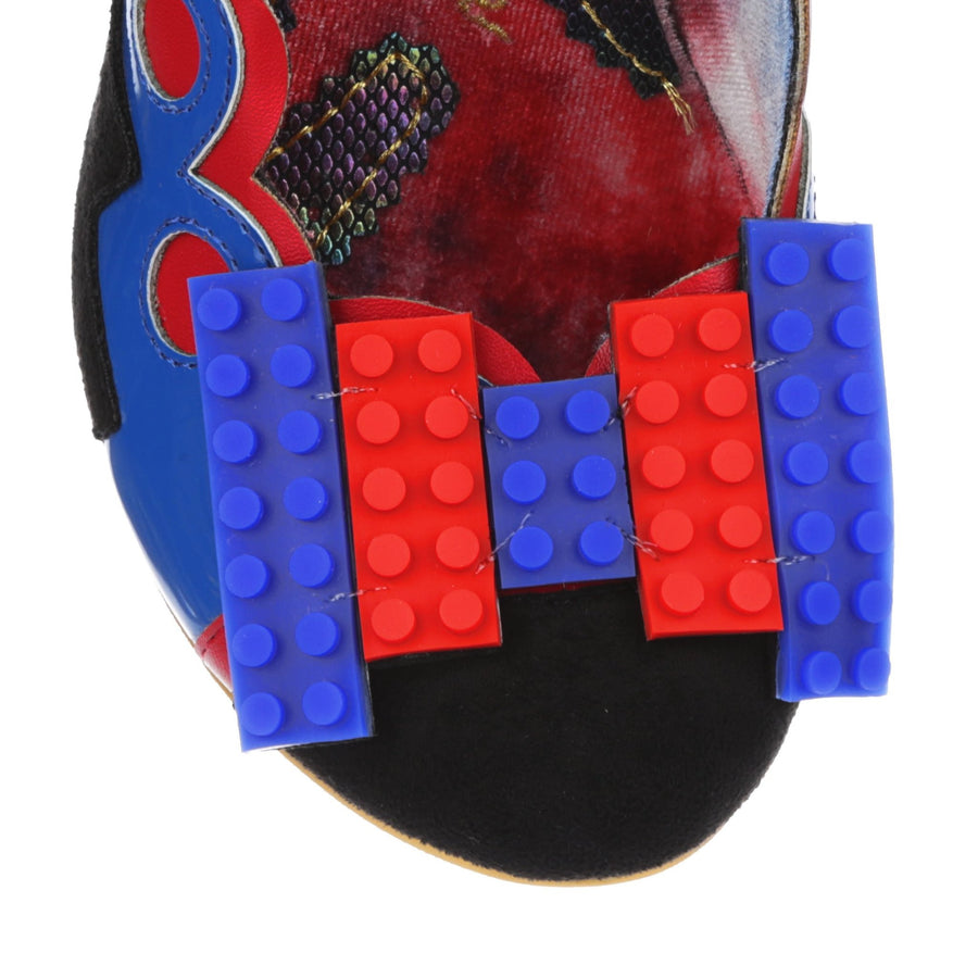 Irregular Choice Womens Play Date High Heel - Blue / Black / Red