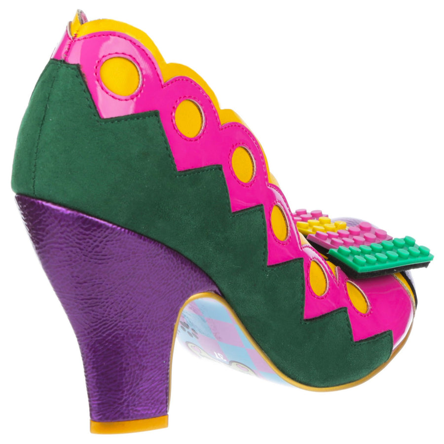 Irregular Choice Womens Play Date High Heel - Pink / Green / Purple