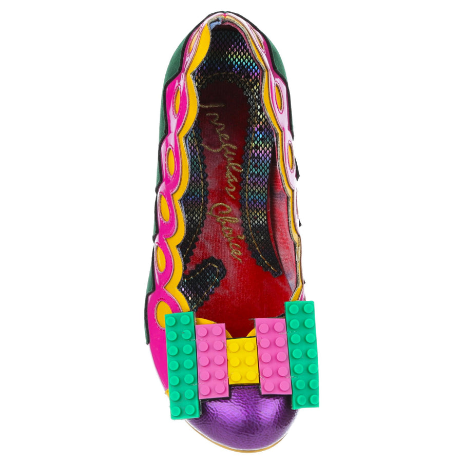 Irregular Choice Womens Play Date High Heel - Pink / Green / Purple