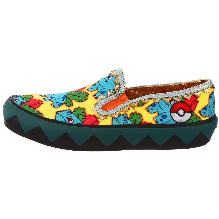 Irregular Choice Womens Pokemon Every Day is An Adventure Slip On Trainer - Mint / Yellow