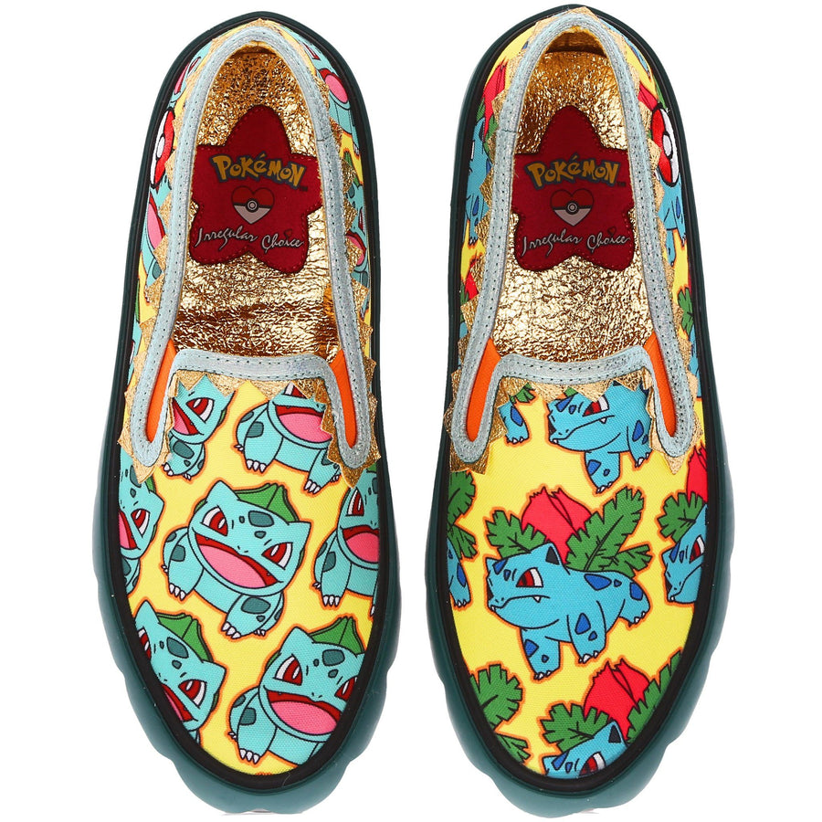 Irregular Choice Womens Pokemon Every Day is An Adventure Slip On Trainer - Mint / Yellow