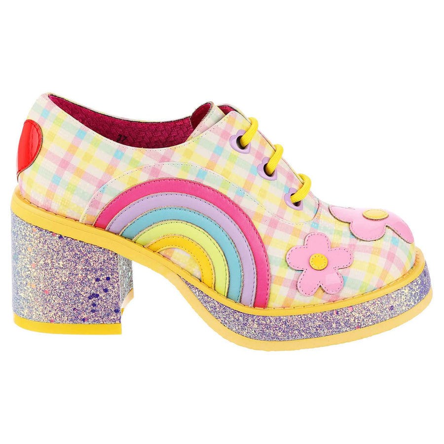 Irregular Choice Womens Rainbows & Love High Heel Shoe - Pastel