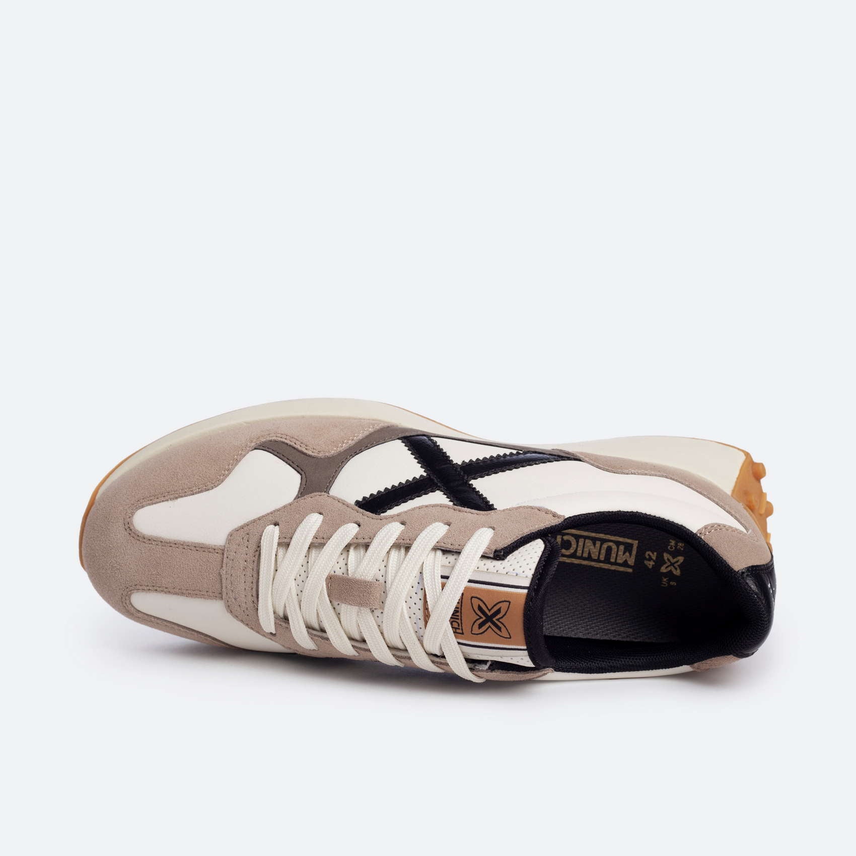 Munich Mens Road 01 Trainers - White / Grey - The Foot Factory