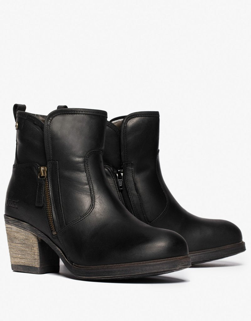 Oak & Hyde Womens East Side Cesar Leather Ankle Book - Black