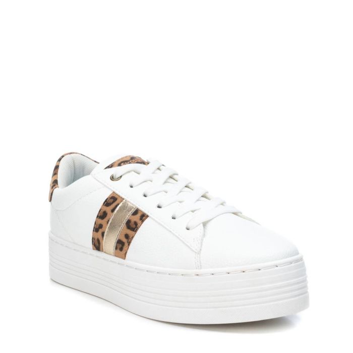 Refresh Womens Fashion Trainers - White / Leopard