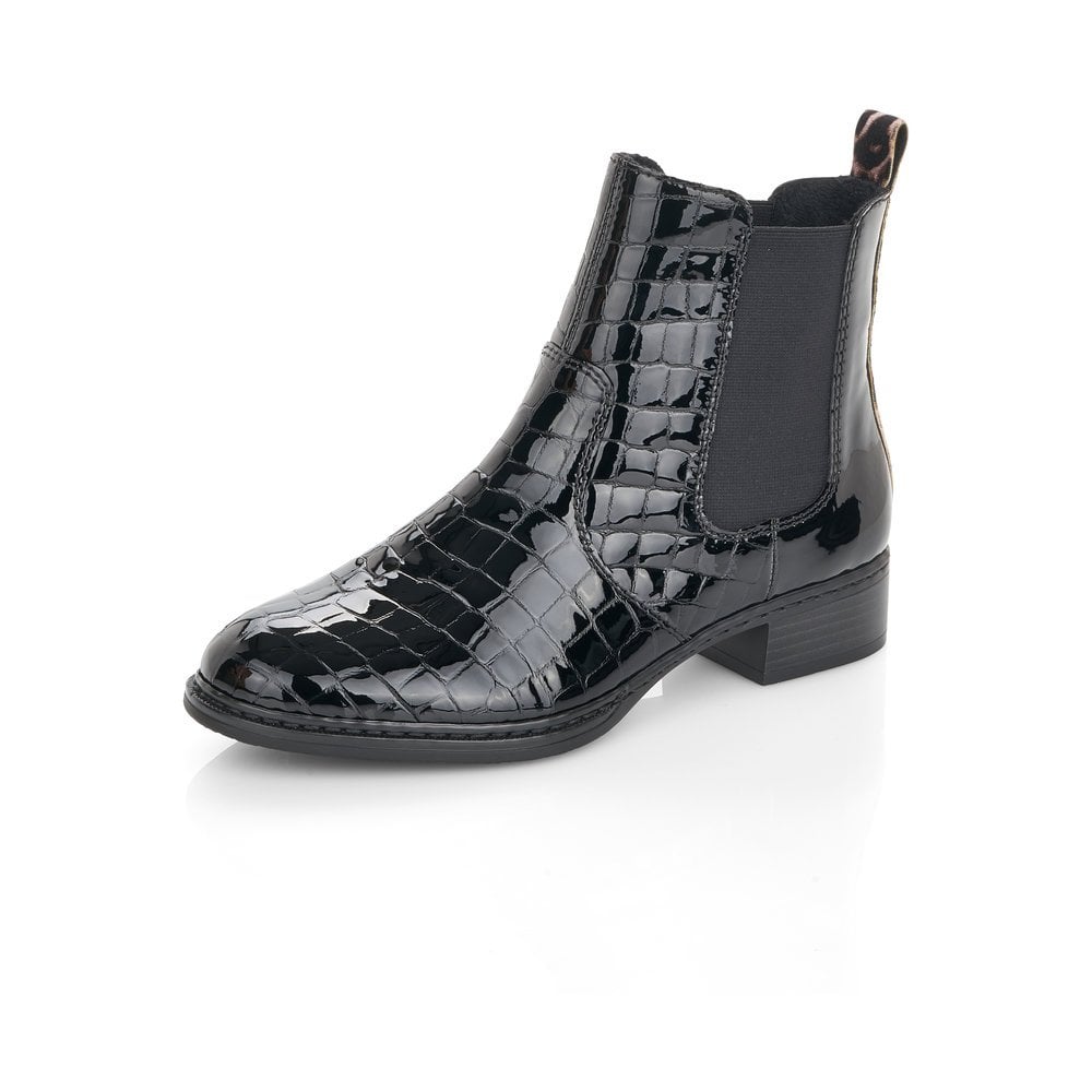 Rieker Womans Fleece Lined Ankle Boot - Black