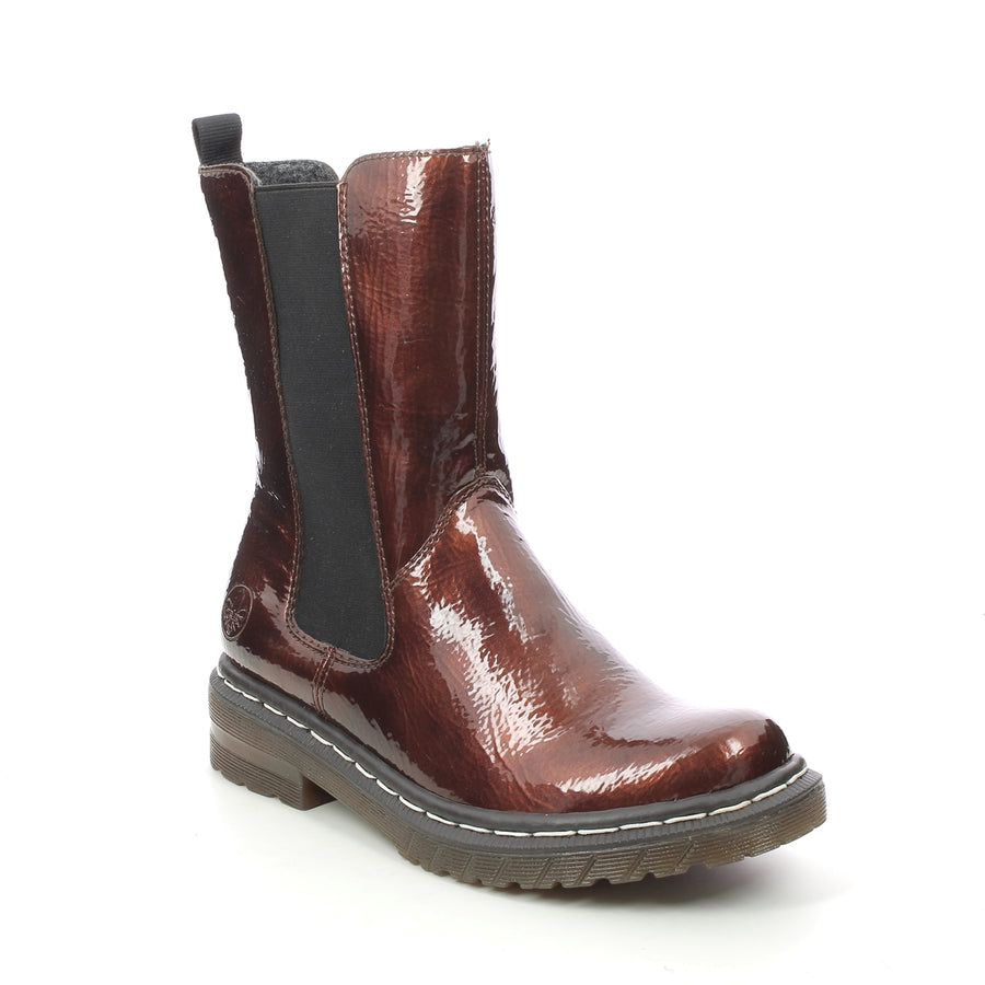 Rieker Womens Tall Chelsea Boot - Bronze