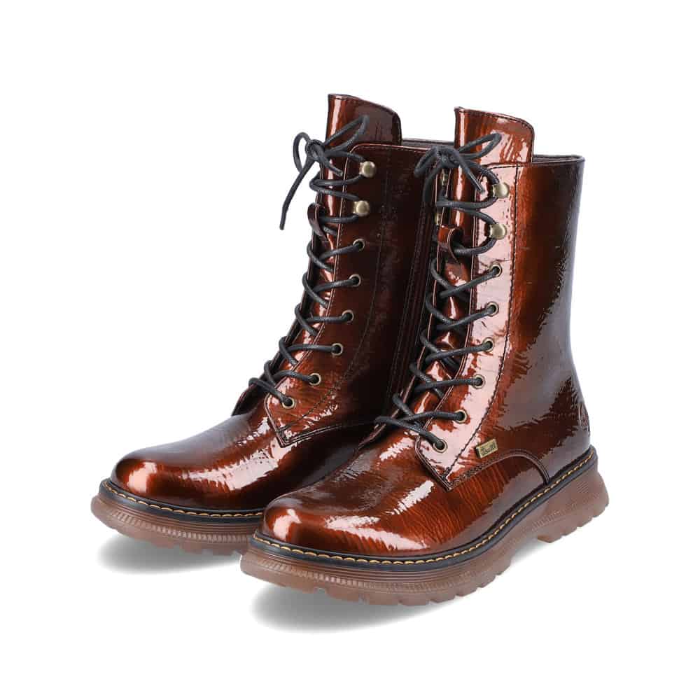 Rieker Womens Fashion Patent Boot - Brown