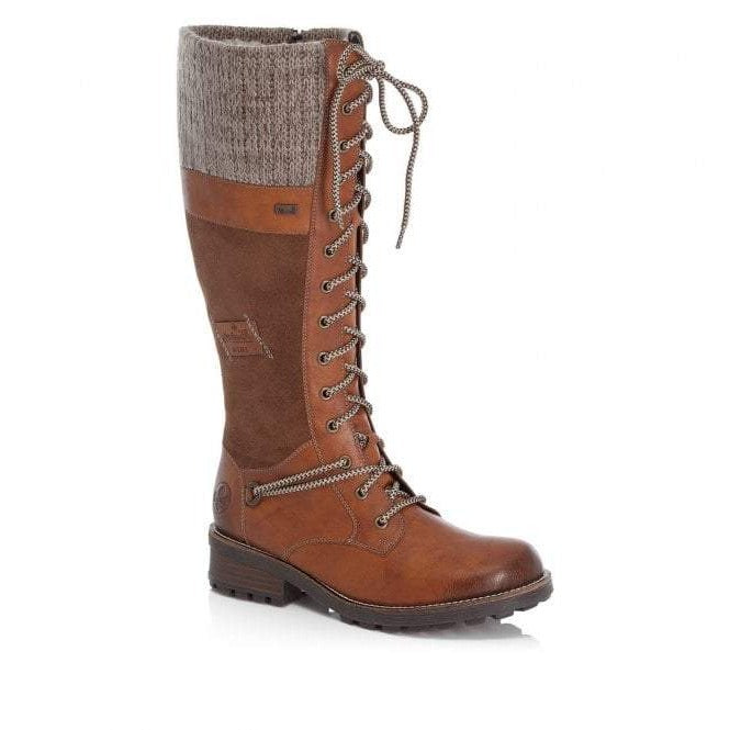 Rieker Womens Fashion Tall Leather Boots - Brown