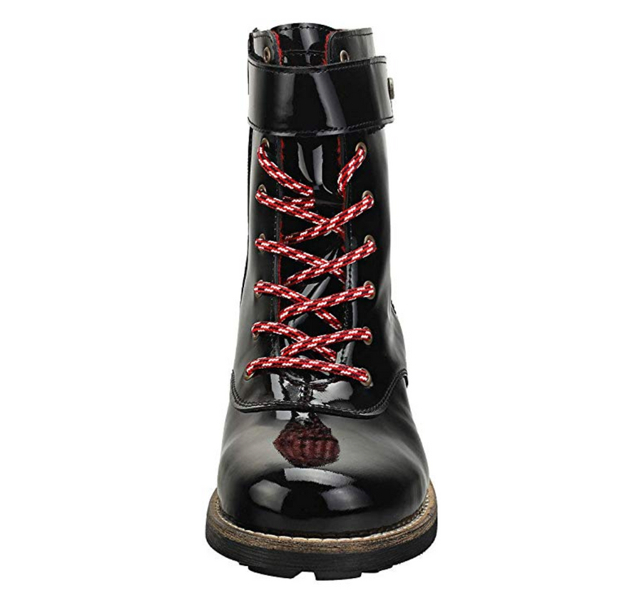 Oak & Hyde Womens Bridge Jungle Patent Leather Ankle Boots - Black