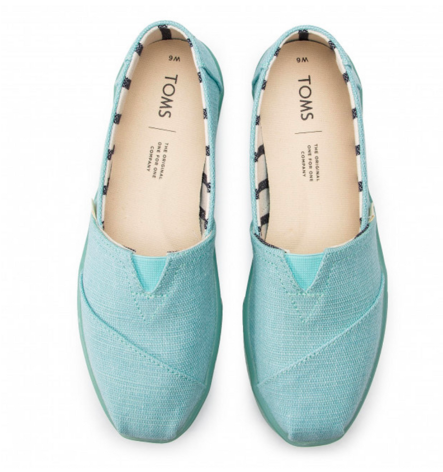 TOMS -WOMENS- CLASSIC - TURQUOISE HERITAGE CANVAS CUPSOLE