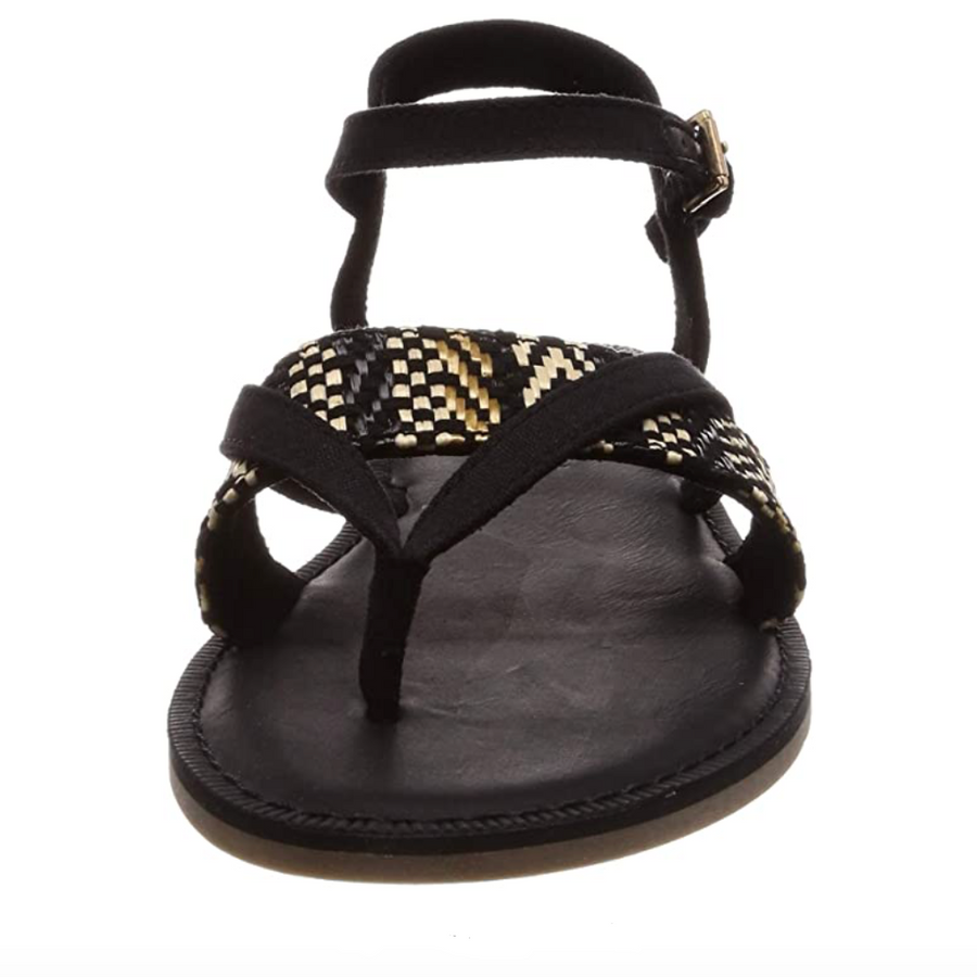 TOMS - Women's Closed Geometric Woven Toe Sandal - Black