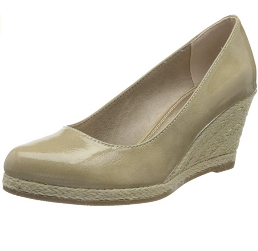 Marco Tozzi Womens Platform Heel - Beige Dune Patent