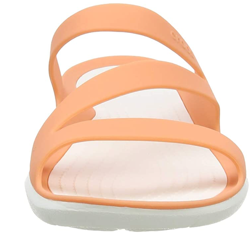 Crocs Womens Swiftwater Sandal Orange Grapefruit White