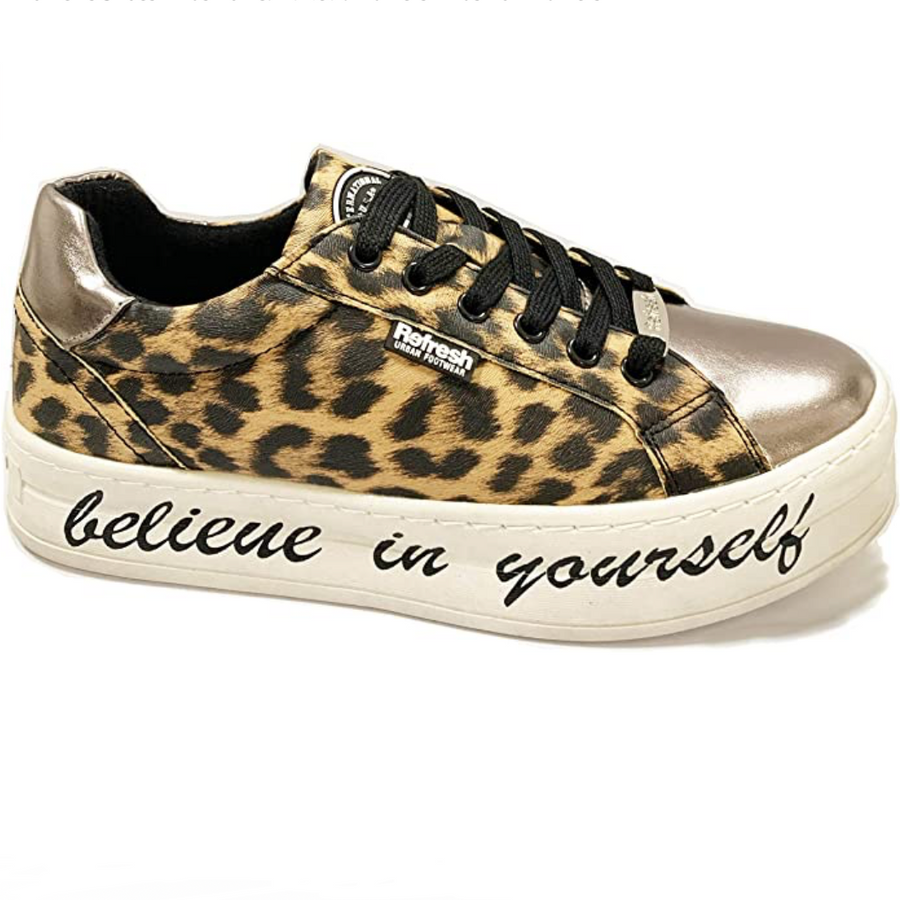 Refresh Womens Fashion Trainer - Leopard Print
