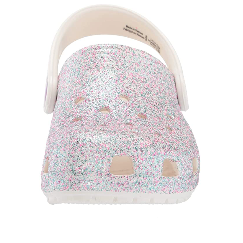 Crocs Kids Classic Glitter Clog Oyster