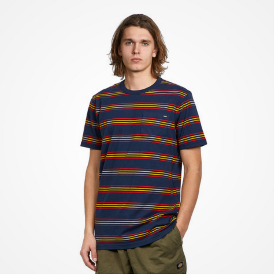 VANS Mens Striped T-Shirt - Blue