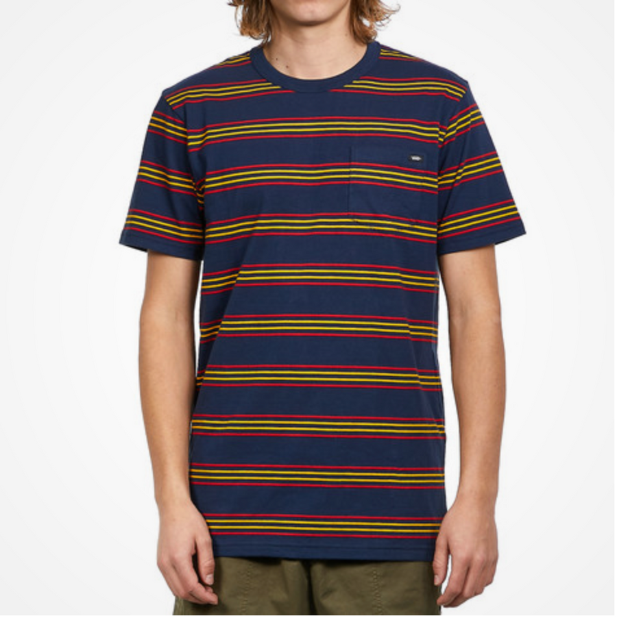 VANS Mens Striped T-Shirt - Blue