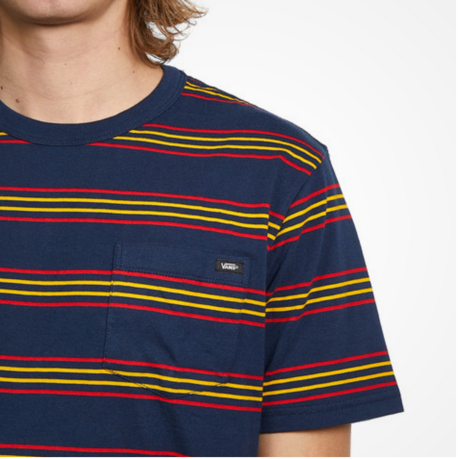 VANS Mens Striped T-Shirt - Blue